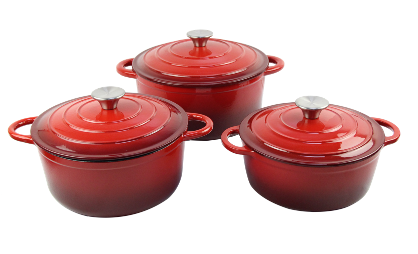 KT-3 PCS ENAMEL DUTCH OVEN SET